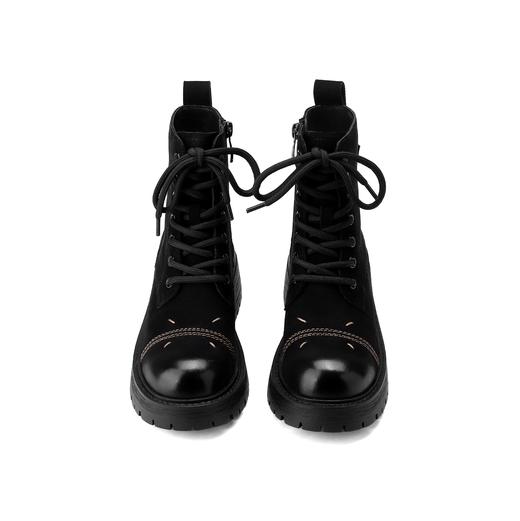 西村名物2024秋冬新款休闲拉链款美拉德厚底粗跟马丁靴女X24DS47211 商品图6