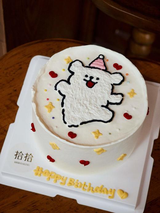 「线条小狗·贴贴狗」手绘蛋糕·100%动物奶油（附图6寸·提前24小时预订） 商品图4