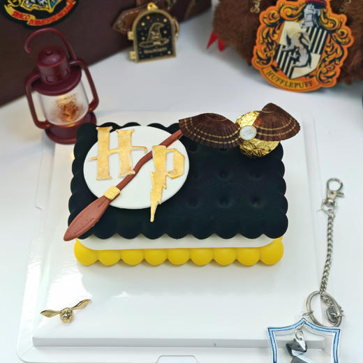 哈利波特赫奇帕奇金色飞贼Emoji方形蛋糕 商品图3
