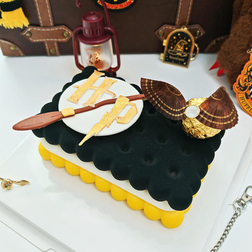 哈利波特赫奇帕奇金色飞贼Emoji方形蛋糕 商品图0