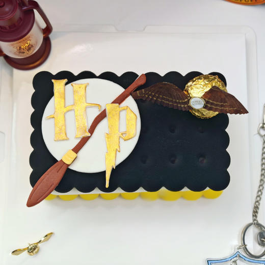 哈利波特赫奇帕奇金色飞贼Emoji方形蛋糕 商品图2
