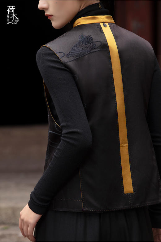 荷木HEMU丨高定绣花马甲/偏襟马甲 商品图2