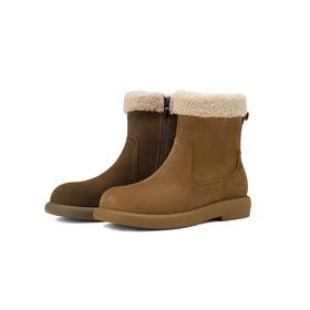 西村名物2024冬季新款时尚厚底加绒软底平底棉鞋毛毛鞋女X24DS47561