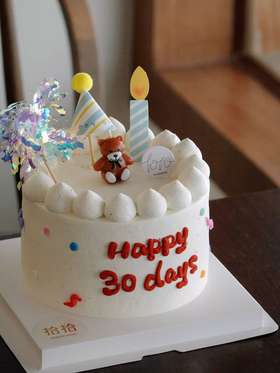 「可爱小熊蜡烛·ins简约」100%动物奶油（附图5寸·提前6小时预订）