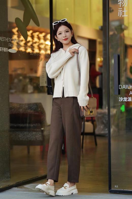 臣禾	【醋酸月牙裤】保暖显瘦毛呢休闲裤JZ244060203春秋 JZ254060103冬加绒 商品图6