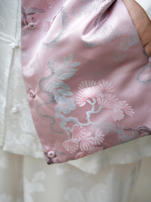 盛唐牡丹|闲云野鹤宋锦配围巾夹棉马甲 商品图3