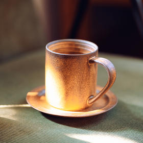 粗陶咖啡杯碟套装