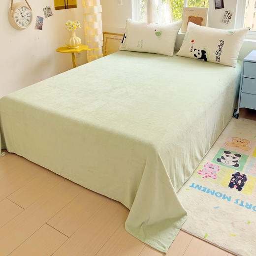 【换季出清】自然醒小清新印花牛奶绒床上四件套冬季加厚双面绒珊瑚绒被套床单三件套4NH166 商品图9