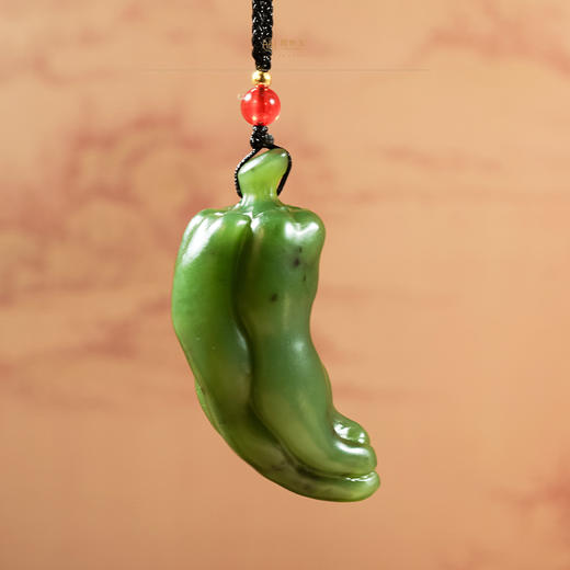 新疆国玉盟世玉和田玉碧玉挂件（辣椒）【带证书·顺丰物流】 商品图2
