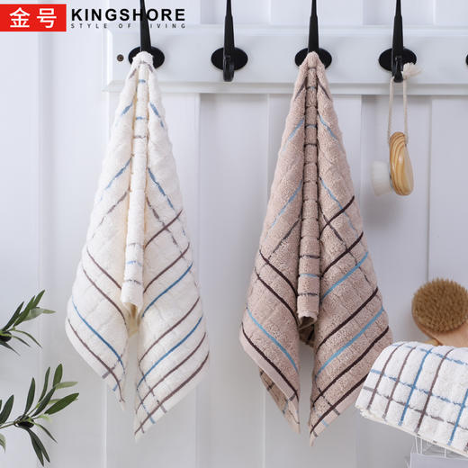 金号毛巾棕色纯棉GA1016毛巾柔软舒适提缎洗脸巾34*7cm 商品图0