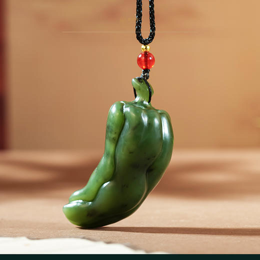 新疆国玉盟世玉和田玉碧玉挂件（辣椒）【带证书·顺丰物流】 商品图3