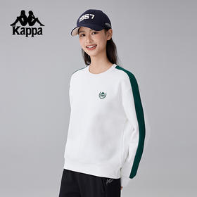 Kappa卡帕背靠背新款针织套头衫秋女款复古运动保暖卫衣圆领上衣K0E82WT20