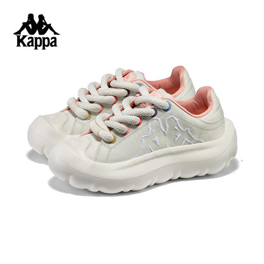 Kappa卡帕背靠背新款轻便透气板鞋运动休闲鞋小白鞋厚底*鞋女K0E65CC00F 商品图1