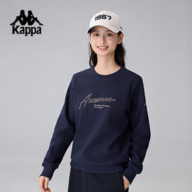 Kappa卡帕背靠背2024冬季新款加绒运动卫衣针织套头衫休闲上衣女K0E82WT43