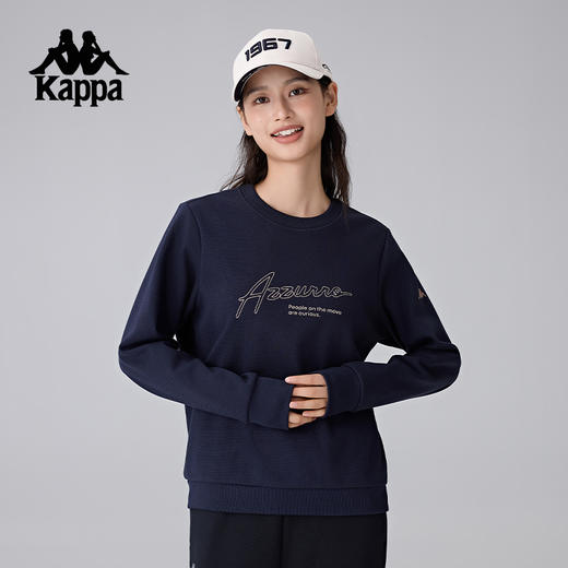 Kappa卡帕背靠背2024冬季新款加绒运动卫衣针织套头衫休闲上衣女K0E82WT43 商品图1