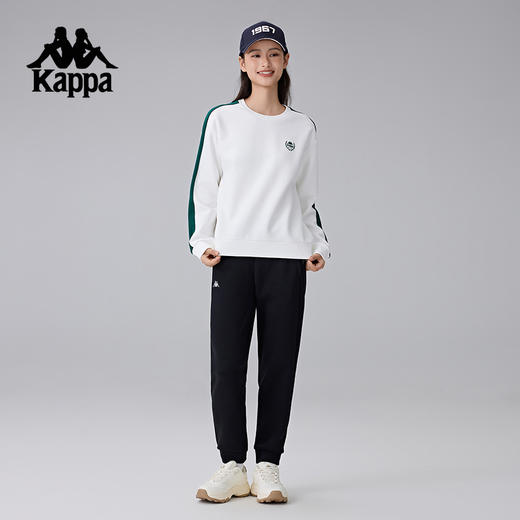 Kappa卡帕背靠背新款针织套头衫秋女款复古运动保暖卫衣圆领上衣K0E82WT20 商品图4