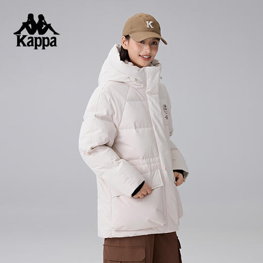 Kappa卡帕背靠背中长款羽绒服运动休闲外套女2024新款保暖防寒服K0E82YY01 商品图2