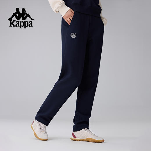 Kappa卡帕背靠背秋冬针织长裤2024新款复古运动裤女款纯棉直筒裤K0E82AK22 商品图3