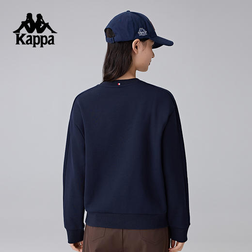 Kappa卡帕背靠背新款针织套头衫秋女款复古运动保暖卫衣圆领上衣K0E82WT20 商品图3