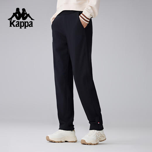 Kappa卡帕背靠背秋冬针织长裤2024新款复古运动裤女款纯棉直筒裤K0E82AK22 商品图2