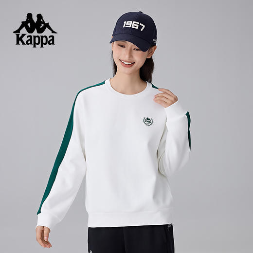Kappa卡帕背靠背新款针织套头衫秋女款复古运动保暖卫衣圆领上衣K0E82WT20 商品图1