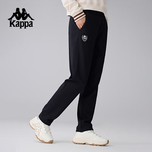 Kappa卡帕背靠背秋冬针织长裤2024新款复古运动裤女款纯棉直筒裤K0E82AK22 商品图1