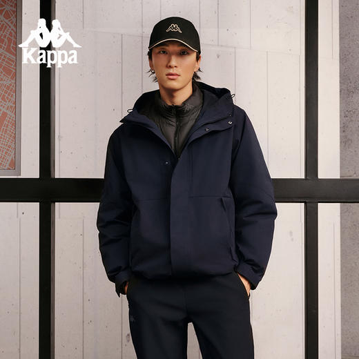 Kappa卡帕背靠背三合一羽绒服防泼水防风运动外套保暖防寒服男士K0E72YY41 商品图0