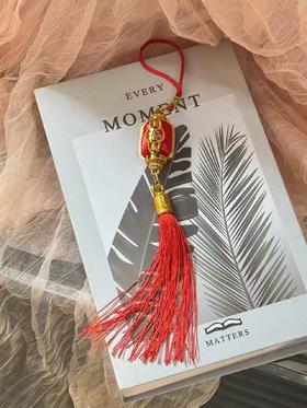 年宵花配饰-丝光球灯笼--新年挂件-剪纸绒字挂件