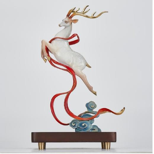 YM-FK226 一路长虹 纯铜鹿摆件 120*120*330 商品图1
