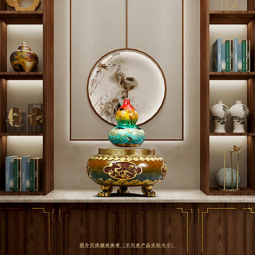 E-QK-BJ1393 鼎盛乾坤 纯铜 磁悬浮葫芦摆件（195*195*260） 商品图1