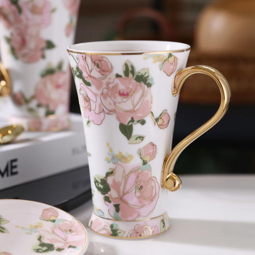B-NX-14 诺轩 野玫瑰高脚马克杯 （双杯+双碟装） 商品图4