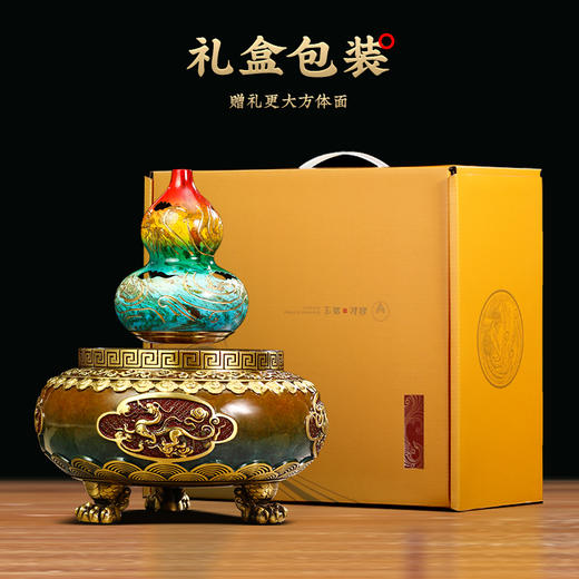 E-QK-BJ1393 鼎盛乾坤 纯铜 磁悬浮葫芦摆件（195*195*260） 商品图4