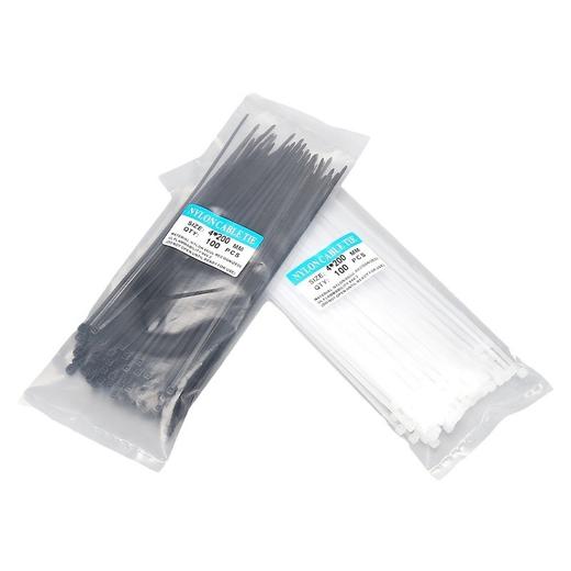 尼龙 束带扎带黑色 绑带100根/袋自锁式扎带国标3*200宽2.5mm 商品图5