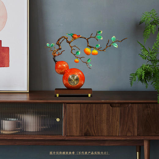 EE-QK-BJ1152D 柿柿如意纯铜大漆葫芦（560*150*440） 商品图2