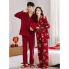 【换季出清】自然醒永恒针织棉结婚情侣睡衣新婚春秋季婚用红色本命年男女士家居服套装QH 商品缩略图7