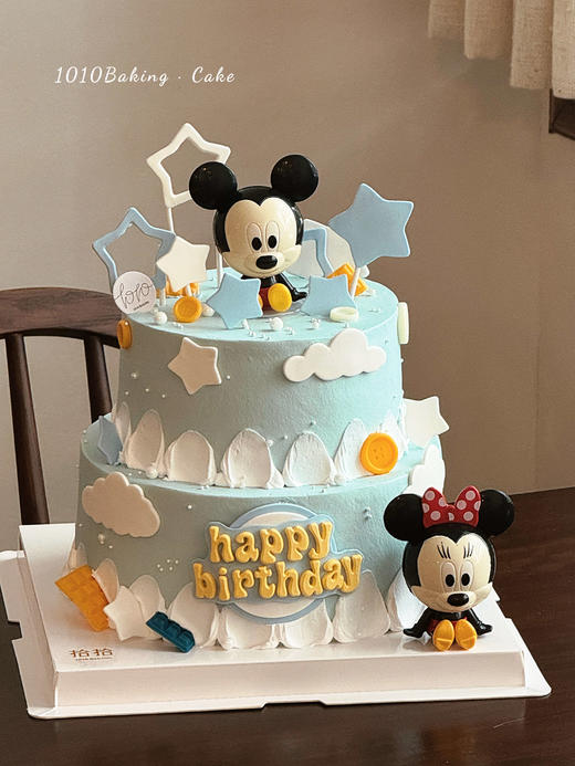 「Disney's米奇米妮」翻糖巧克力·100%动物奶油（附图6+8寸双层·提前3天预订） 商品图0