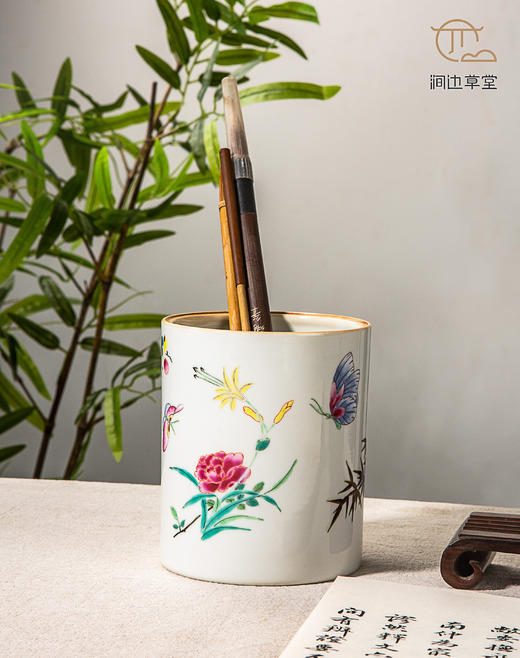 70年代制出口创汇粉彩老笔筒 商品图1