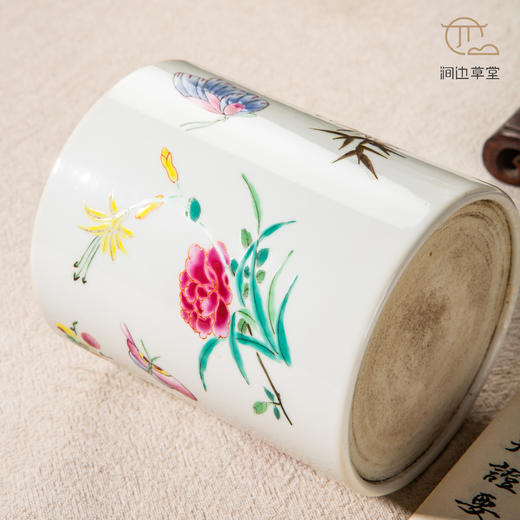 70年代制出口创汇粉彩老笔筒 商品图5