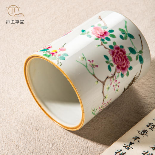 70年代制出口创汇粉彩老笔筒 商品图6