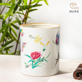 70年代制出口创汇粉彩老笔筒