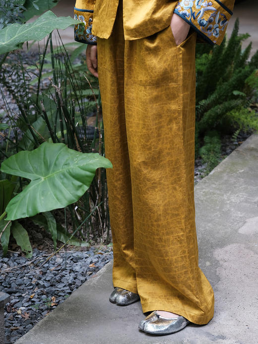 盛唐婧|香云纱金龟缎直筒裤 商品图2