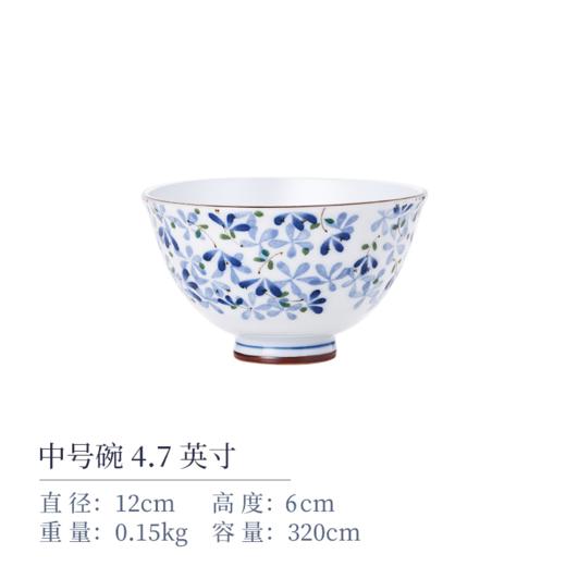 小蓝芽碗盘子日式餐具日本光峰瓷器家用陶瓷碗饭碗面碗汤碗 商品图0