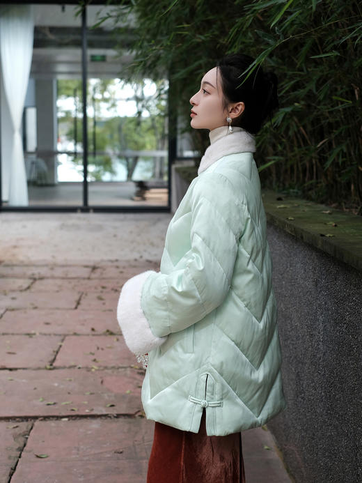 盛唐婧| 千里江山草木清风真丝鹅毛羽绒服 商品图11