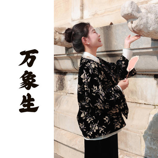 【抖音专属】新中式棉服（24802095夜合花-高定款） 商品图0