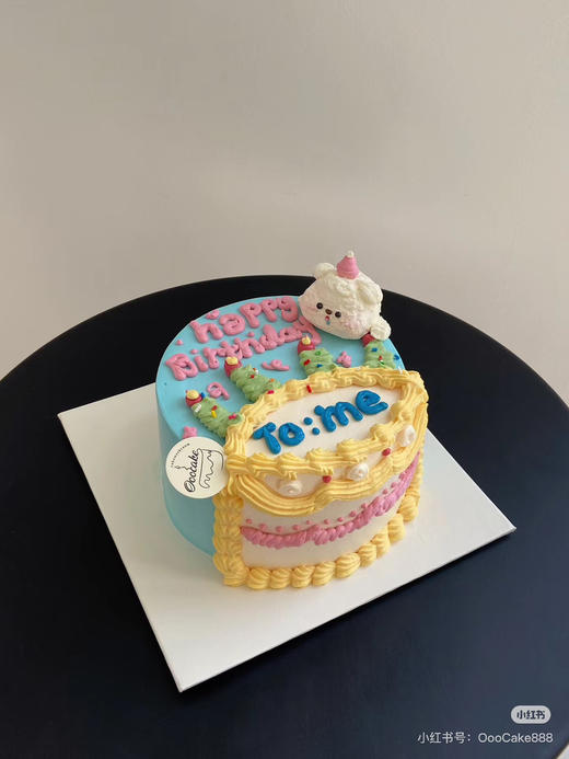 奶油熊手绘蛋糕，全部可食用，部分颜色或有细微调整，仙女提前3天下单 商品图0