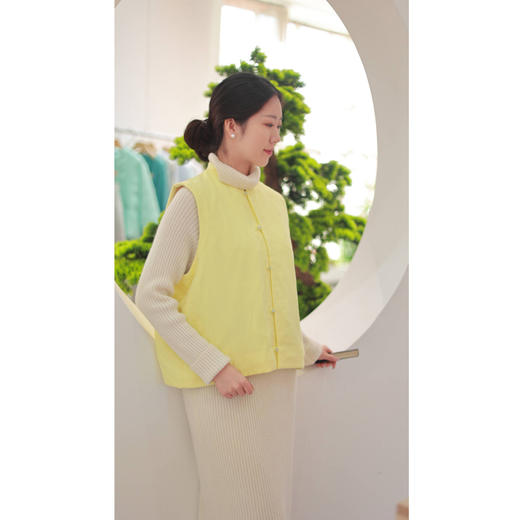 【抖音专属】山间•棉马甲（22804060-杏仁黄） 商品图1