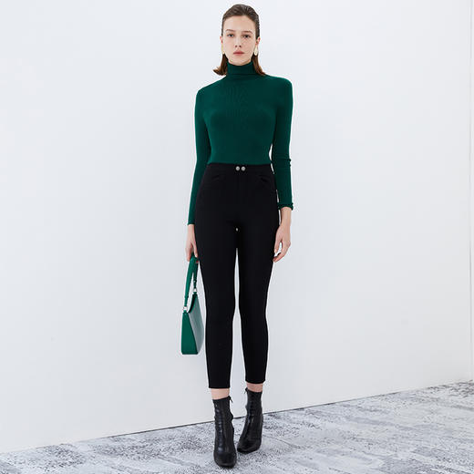 EITIE爱特爱冬新款简约纯色高领保暖舒适打底针织衫7601305 商品图11