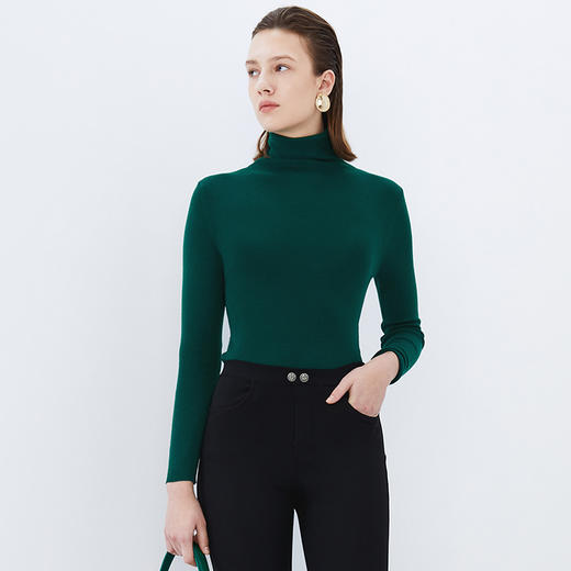 EITIE爱特爱冬新款简约纯色高领保暖舒适打底针织衫7601305 商品图5