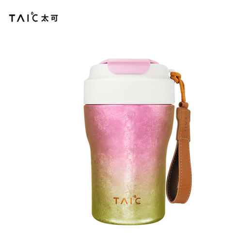 太可纯钛双层焕彩·吸管咖啡杯高颜值轻奢水杯380ml(绿萝青)-YHD 商品图10