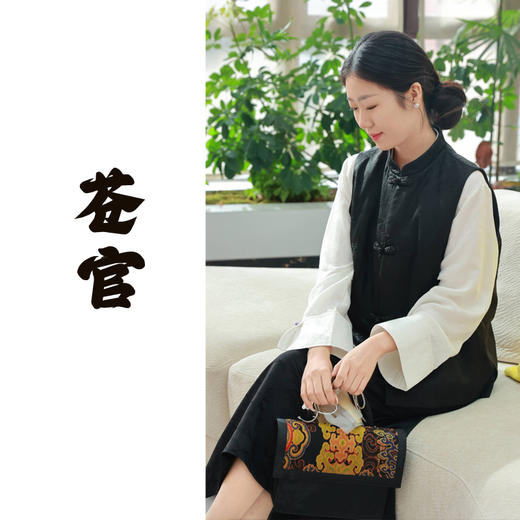 【2026东衣作】苍官•新中式棉马甲（24802029元青） 商品图0